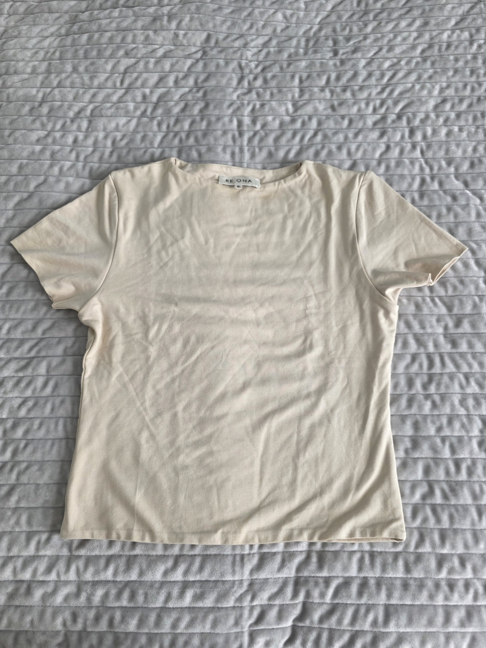 Re one Ivory Short Sleeve Signature Tee